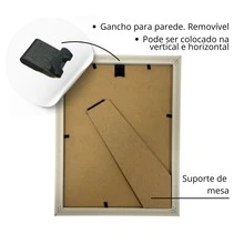 Kit 2 Duo Photo Frames 10x15 And 15x20 With White Mat, Table And Wall Decoration, Clean MDF And Acetate - Gỗ sáng - Xem 6