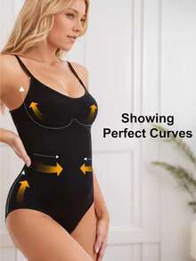 Seamless Shaping Bodysuits For Women - Tummy Control, Butt Lifting, Hip Enhancement, Soft Polyester Blend, Elegant Design, Adjustable Straps, Beige & Black Solid Colors, Comfort Undergarment | Seamless Clothing | Snug Fit Design, Tummy Control Shapewear