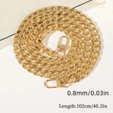 Iron Flat Chain Strap Adjustable For Handbag DIY Replacement Shoulder Bag Strap With Metal Clasp - Light Gold 102 - View 14
