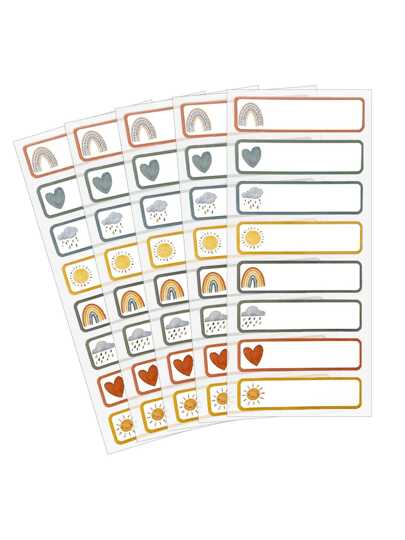 40 件防水婴儿姓名标签、可洗奶瓶标签、可重复使用自粘标签贴纸（自覆膜可书写）适用于日托