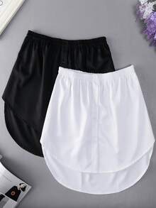 2 Stücke Damen Set mit langem Saum Unterhemd und Taillenskirt, geschichtet um die Hüften zu bedecken, kann mit Hoodies oder T-Shirts kombiniert werden, geeignet für Herbst, Halloween und andere Anlässe