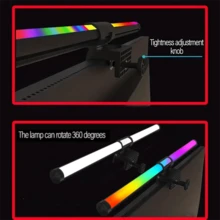 1pc LED Computer Screen Light, Game Desk Lamp, Office Desktop Game Fill Light, With 45 Degree Adjustable Range, Adjustable Light Bar, 3 Color Temperature/RGB/Iridescent Modes, USB Powered Desktop/Office/Home/Game Display Light - USB - View 4
