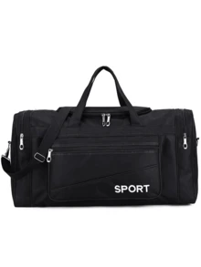 新款大容量健身包，多个口袋，大容量手提旅行包，可折叠行李包，方便旅行收纳，耐用材质，适合日常旅行、户外瑜伽和健身房训练，精致大容量健身包 - 彩色 - 查看 6