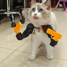 3D Muscle Arm Cat Costume, Realistic Printed Muscle Design, Suitable For Cosplay, Halloween Party And Theme Events, Vibrant Colors And Durable Material, Ideal Choice For Halloween Enthusiasts