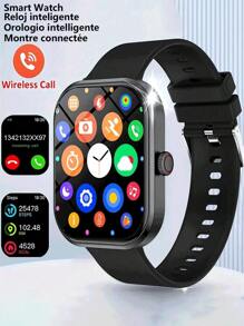 HOT 2.01" Full-Screen Touch Smart Watch For Men & Women, Calling, Pedometer, Calorie, Multi-Sports Mode, Distance Tracking, Call & Sedentary Alerts, Multifunctional Smartwatch, Wireless Connection For Android Phones