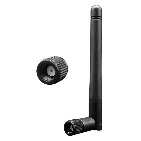 Antena WiFi 2.5Ghz conector macho RP-SMA (sem pino) Preta