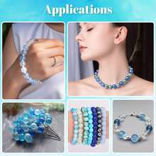 100pcs/720pcs/960pcs 6mm Blue Ocean Fantasy Crystal Glass Beads Bracelet Making Kit, For DIY Necklace, Earrings, Friendship Bracelets, Jewelry, Crafts (Random Color)