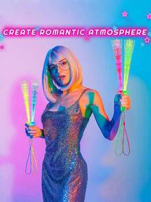 5/10 pièces Bâtons lumineux à fibre optique, bâtons lumineux en mousse LED, bâtons lumineux à fibre optique colorés avec 3 modes d'éclairage - bâtons lumineux à fibre optique, bâtons clignotants LED pour accessoires de fête phosphorescente pour enterrements de vie de garçon/fille, convient pour les fournitures de fête