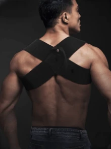 可调节背部支撑带，推荐体重低于 120 磅的用户使用，为成人提供锁骨、颈部、背部和肩部支撑，男女通用姿势矫正器（实际尺寸偏小，建议订购大一码）