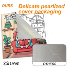 كتاب تلوين بموضوع الشتاء مكون من 24 صفحة بمقاس 7.87 * 7.87 بوصة، مطلي بطبقة لؤلؤية، ألبوم فني استرخائي لل-DIY، هدية عيد الميلاد مع ملصقات، مناسب للبالغين والأطفال