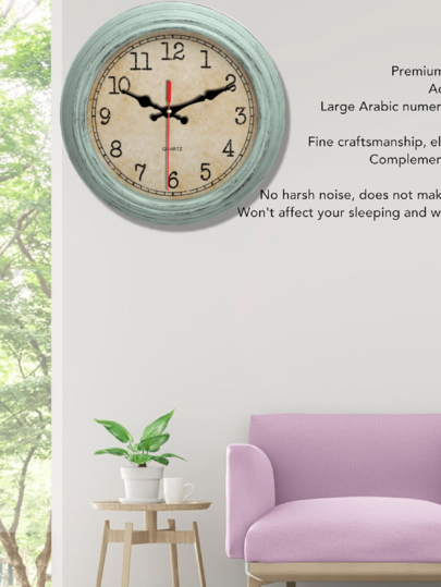 Pc 10 Inch/12 Inch Wand Klok Wooden Silent Clock, No Ticking, Modern, Battery Powered Retro Living Room, Kitchen, Bedroom ation. view 3