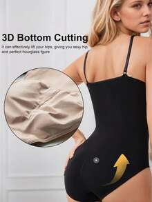 Seamless Shaping Bodysuits For Women - Tummy Control, Butt Lifting, Hip Enhancement, Soft Polyester Blend, Elegant Design, Adjustable Straps, Beige & Black Solid Colors, Comfort Undergarment | Seamless Clothing | Snug Fit Design, Tummy Control Shapewear