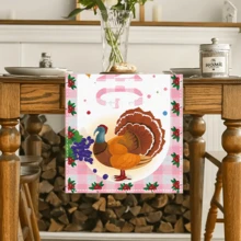 1/20 peças Caminho de mesa retangular com estampa de outono, estilo fresco e simples para o dia a dia, ideal para cozinha, sala de estar, sala de jantar, mesa de centro na varanda, decoração de festas de fim de ano, piqueniques ao ar livre e decoração festiva. - Multicolorido - Ver 5
