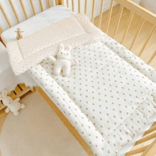 1 件四季婴儿加厚床垫罩，柔软毛绒面料，适合春夏季空调房、婴儿床垫，可水洗和双面使用