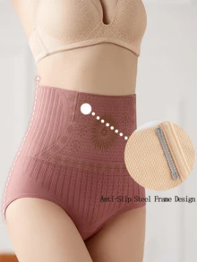 3pcs Of High Waist Shapewear Pants With Abdominal Control And Hip Lifting Functions, Helping To Shape And Control. Underwear For Women With High Waist And Hip Lifting, Tight Shapewear Pants, Postpartum Belly Control Pants - Mơ + Hồng + Xám - Xem 5