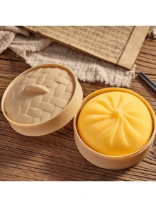 1/2pcs Dumpling Squishy Fidget Toy, Dumpling Stress Ball Steamed Stuffed Bun Squeezing Stress Relief Toy, Dough Balls Squishy Dumpling Fidget Sensory Decompression Toy White Squishy Bun Adult Gift - White - View 16
