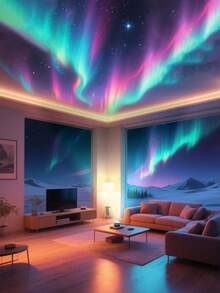 LED Northern Lights Projection Lamp, Suitable For School Opening Season/Festival Gifts. It's Extremely Thoughtful. The Gentle Single-Color Aurora Slowly Flows, Like Bringing The Real Northern Night Sky Into Your Home. The Dynamic Multi-Color Waves Alternate And Change, As If You Were Standing Beneath The Twinkling Starry Sky, Making Every Ordinary Moment Filled With Immersive Light And Shadow Surprises!