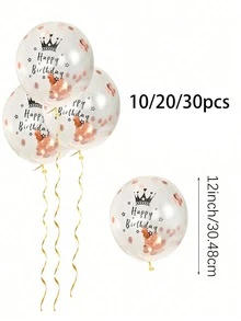 10/20/30 Stücke Glückwunsch Geburtstagskrone Rose Gold funkelnde Luftballons, geeignet für Baby Geburtstagsfeiern, Baby-Shower, Baby-Themen-Partys, Baby Jahresfeste