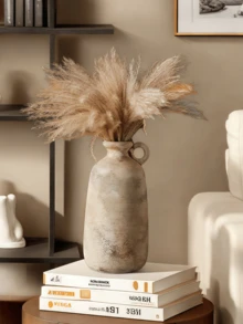 1 Peça Vaso Cerâmico Estilo Medieval Clássico com Boca Fina e Alça, Pode Conter Água, Adequado para Decoração de Estilo Centro-Asiático