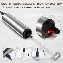 Espumador de Leite Recarregável de Aço Inoxidável 800mAh, 2 Velocidades para Latte, Cappuccino, Espresso, Uso Doméstico e de Barista