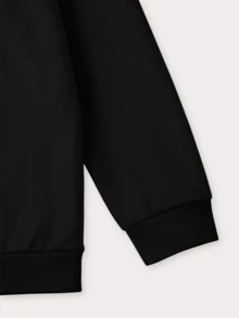 Men's Casual Sweatshirt With Letter Print School Print Sleeve - màu đen - Xem 3