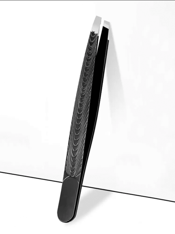 Eyebrow Hair Removal Of Gardenia, 1 Piece Of Stainless Steel Diagonal Mouth Threaded Tadpole Sleeve, Suitable For Eyebrows And Facial Hair-For Professional Precision Personal Care (Black),Makeup,Cheap,Room Decor,Vanity,Travel,Bedroom,Makeup Accessories,Tweezers