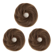 1/3 Pieces Bun Human Hair Messy Dount Hair Buns Updo Chignon With Elastic Hair Exension For Women Daily Slouchy Hair Accessories