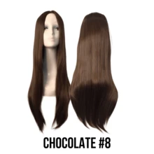 Straight Wig Without Bangs 75cm 250 Grams 100% Organic - Màu nâu Sô-cô-la - Xem 4