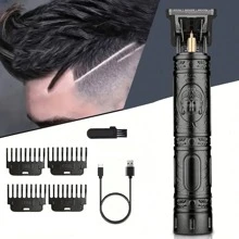 電動推子理髮器，電動鋸齒油頭雕刻剃刀，適用於光頭理髮，快速充電攜帶式電動理髮器，多功能家用電動理髮器，新款專業雕刻理髮器