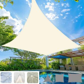 1pc Outdoor Camping 4-Corner Sun Shade Canopy, Outdoor Sun Shade Tent, Fashionable Shadow Design, High Quality Rectangular Sun Shade Cloth, UV Protection