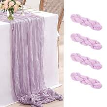 10 Pcs Light Purple Pleated Table Runner, Folding Tablecloth, Festive Birthday Decor Wedding Decor Holiday Home Decor Party Room Table Decoration Violet Table Cloth, Table Flag, Lilac Solid Color Table Cover, Birthday Decor Wedding Decor, 2025 New Year Decor, Party Favor, Babe Shower Party Decor - Purple - View 12