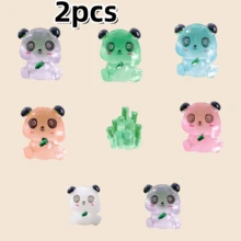 8 件发光熊猫微型雕像，可爱动物装饰，用于园艺、汽车、办公桌的树脂装饰品，夜光设计，小尺寸，适合景观美化、汽车装饰、桌面展示，展现可爱风格 - 彩色 - 查看 13