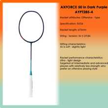 LI-NING AXFORCE 50 (4U) Series Badminton Racquet – Offensive-Oriented Single Racquet, Carbon Fiber, Weight 80-85 Grams, Maximum String Tension: 28 Lbs, Model AYPT285 - Dark Purple Blue - View 10