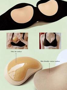 1 件女士隐形填充魔术胸垫海绵胸罩，丰胸垫，泳衣硅胶胸垫，乳头遮瑕贴，可水洗可重复使用，易于佩戴，防水防汗 - 彩色 - 查看 4
