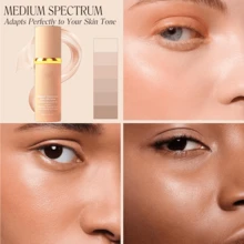 4 En 1 Light Spectrum F-or-ev-er B-loo-m, 4 In 1 Foundation Liquid,   Foundation 4 En 1 Light Spectrum , Inspired - Long Lasting Waterproof - Makeup, SPF 50 Inspired Longwearing & Waterproof - Marrón - Ver 7