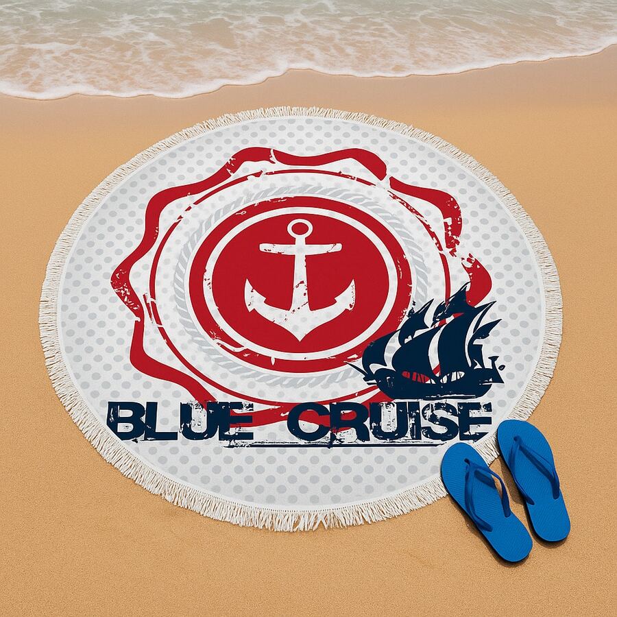 Round Beach Towel 150x150 Cm – Boho Style, 70% Cotton 30% Polyester, Quick-Dry, Multi-Purpose | Made In Turkey - Rusty Rose - View 1
