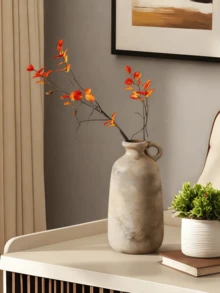 1 Peça Vaso Cerâmico Estilo Medieval Clássico com Boca Fina e Alça, Pode Conter Água, Adequado para Decoração de Estilo Centro-Asiático