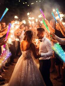 5/10 pièces Bâtons lumineux à fibre optique, bâtons lumineux en mousse LED, bâtons lumineux à fibre optique colorés avec 3 modes d'éclairage - bâtons lumineux à fibre optique, bâtons clignotants LED pour accessoires de fête phosphorescente pour enterrements de vie de garçon/fille, convient pour les fournitures de fête