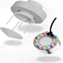 Alizzy 12 LED Ultrasonic Mist Maker With Super Upgraded Splash Guard, Indoor Fountain Water Feature Halloween Cauldron Mini Fog Machine, Air Humidifier Portable Reptile Fogger