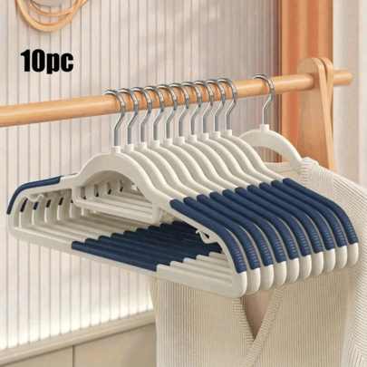 10pcs Versatile Non-Slip Seamless Plastic Clothes Hangers For Home And Dorm, Thickened Design Ideal For Organizing Wet And Dry Garments, Perfect For Seasonal Wardrobe Management And Space-Saving Solutions, Enhance Your Closet With Stylish Hangers For Effortless Clothing Care And Organization