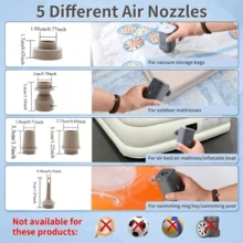 RAF 便携式真空泵，适用于衣物、床垫等，迷你电动气泵，无线气泵，露营必备，便携式无线空气压缩机，充气/放气泵，适用于充气垫、气垫床、充气船、游泳圈等。 - 彩色 - 查看 7