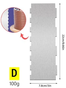 1 pieza Espátula de acero inoxidable para raspar crema de pastel, peine para decorar los lados del pastel, espátula dentada para glasear, herramienta de repostería
