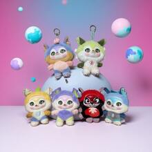 1pc/Macaron Cute Doll Blind Bag, A Cute And Exquisite Youth Doll Gift Bag Compatible With Labubu, PVC Cute Face (Randomly Choose One Of Six Styles), Cute Doll Surprise Sitting Pose, Cute And Exquisite Packaging Of Youth Doll, Blind Bag PVC Cute Face (Randomly Choose One Of Six Styles) - Multicolor - View 1