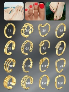 CIZME Nhẫn đeo ngón chân có thể điều chỉnh, thiết kế tối giản dễ thương đính đá Zirconia, trang sức chân mùa hè và đi biển, màu bạc, chất liệu thép không gỉ. - Bạc-2 - Xem 5