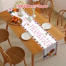 1/20 peças Caminho de mesa retangular com estampa de outono, estilo fresco e simples para o dia a dia, ideal para cozinha, sala de estar, sala de jantar, mesa de centro na varanda, decoração de festas de fim de ano, piqueniques ao ar livre e decoração festiva. - Multicolorido - Ver 12