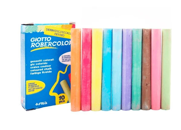  Giotto Robercolor, giz de cera colorido sortido, caixa com 10. Giz sem poeira, feito de materiais naturais. QUALIDADE ALTA GARANTIDA. 3/6 CAIXAS PARA ESCOLHER.