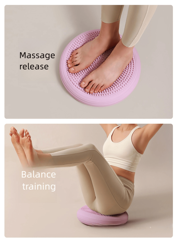 1 szt. Podkładka do jogi z PVC, nadmuchiwana mata do masażu, pogrubiona, przeciwwybuchowa piłka do ćwiczeń równowagi, sportowa, fitness, trener równowagi