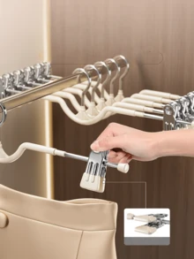 10pcs Short Collar Pants Clips, Home Use, Seamless, Hanging Pants Rack With Clips, Short Collar Skirt Clips, Dedicated Pants Rack - Multicolor - View 3