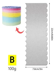 1 pieza Espátula de acero inoxidable para raspar crema de pastel, peine para decorar los lados del pastel, espátula dentada para glasear, herramienta de repostería