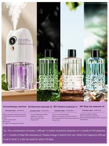 جهاز نشر العطور الكهربائي الأبيض، جهاز نشر الروائح الكهربائي، رشاش عطور أوتوماتيكي، يمكن وضعه في غرفة المعيشة والمكتب والنوم والحمام والسيارة. يأتي مع 6 خيارات من الروائح للاختيار منها. وضع الدمج الأول (2 زجاجة معطر هواء)، وضع الدمج الثاني (1 جهاز + 1 زجاجة معطر هواء)، وضع الدمج الثالث (1 جهاز + 2 زجاجة معطر هواء)، وضع الدمج الرابع (2 أجهزة + 3 زجاجات معطر هواء)